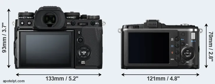 Comparison X-T3 or E-P2 rear