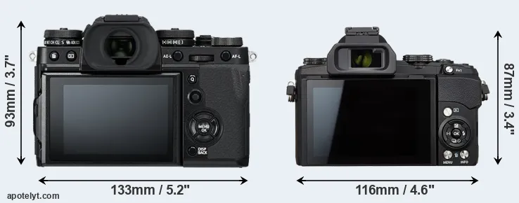 Comparison X-T3 or Stylus 1s rear