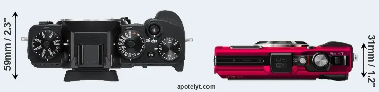 Compare X-T3 versus TG-4 top