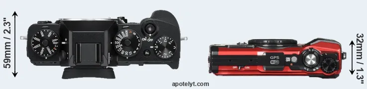 Compare X-T3 versus TG-5 top