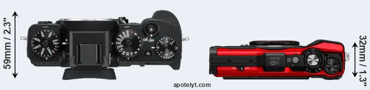 Compare X-T3 versus TG-6 top