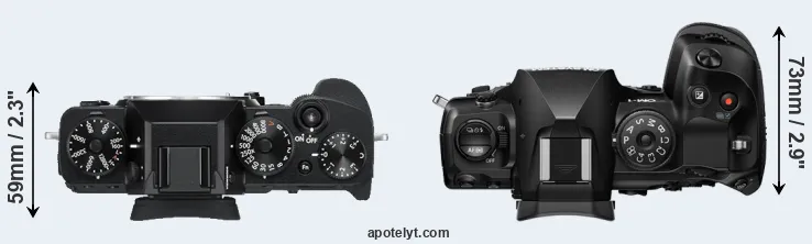 Compare X-T3 versus OM-1 II top