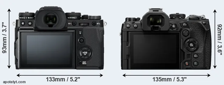 Comparison X-T3 or OM-1 rear