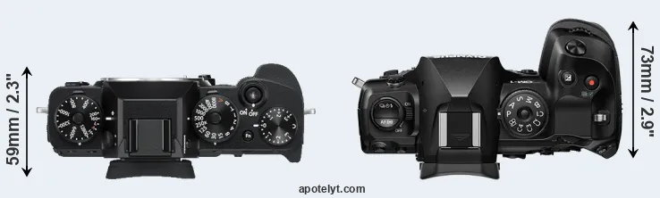 Compare X-T3 versus OM-1 top