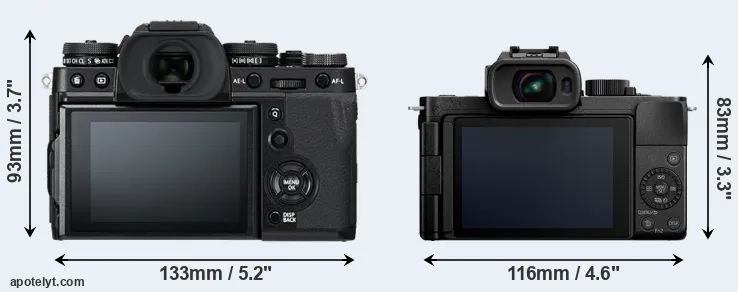 Comparison X-T3 or G100 rear
