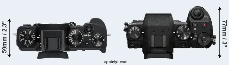 Compare X-T3 versus G7 top