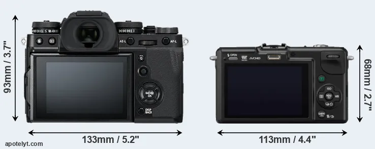 Comparison X-T3 or GF2 rear