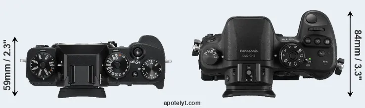 Compare X-T3 versus GH4 top