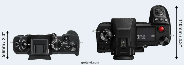 Compare X-T3 versus S1H top
