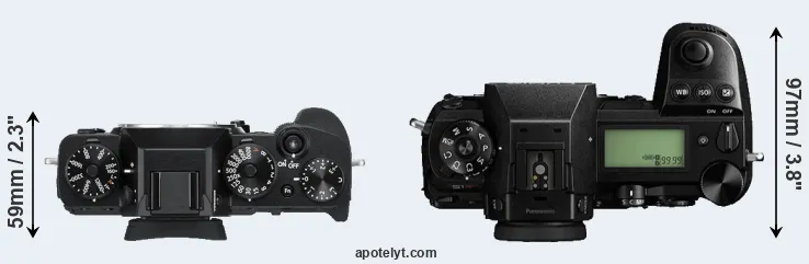 Compare X-T3 versus S1R top