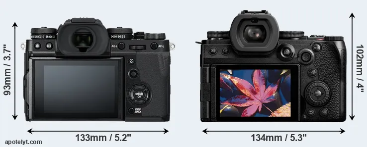 Comparison X-T3 or S5 II rear