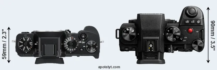 Compare X-T3 versus S5 II top