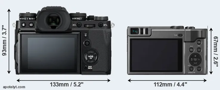 Comparison X-T3 or TZ90 rear