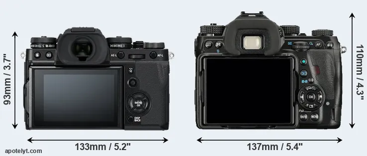 Comparison X-T3 or K-1 rear