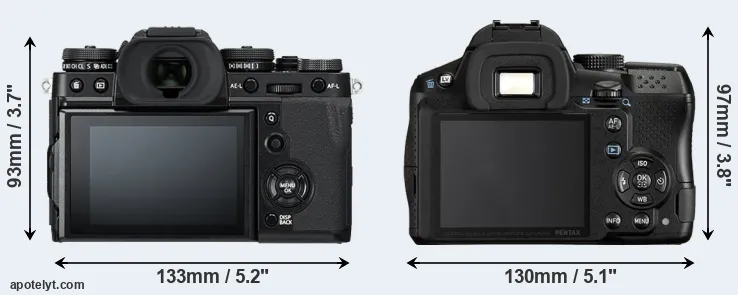 Comparison X-T3 or K-30 rear