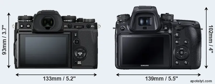 Comparison X-T3 or NX1 rear