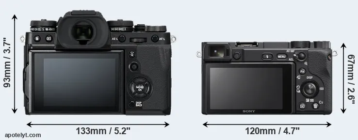 Comparison X-T3 or A6400 rear