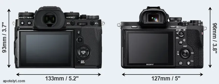 Comparison X-T3 or A7 II rear