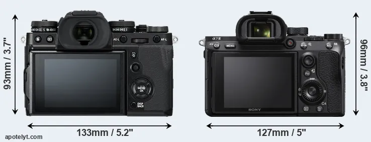 Comparison X-T3 or A7 III rear