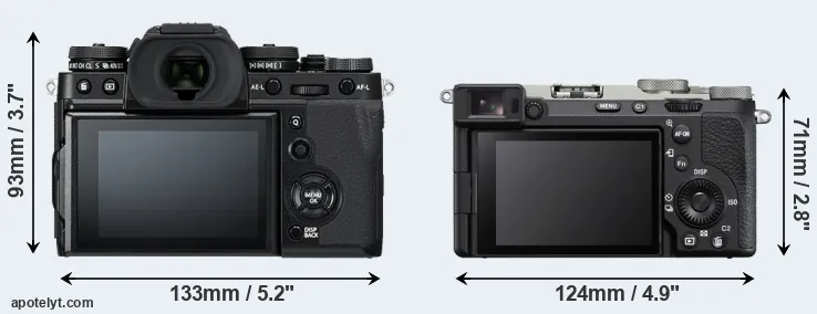Comparison X-T3 or A7C II rear