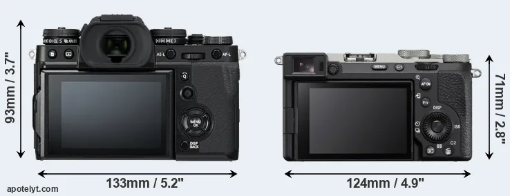 Comparison X-T3 or A7C R rear