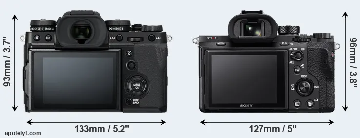 Comparison X-T3 or A7R II rear
