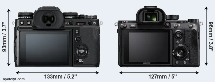 Comparison X-T3 or A7R III rear