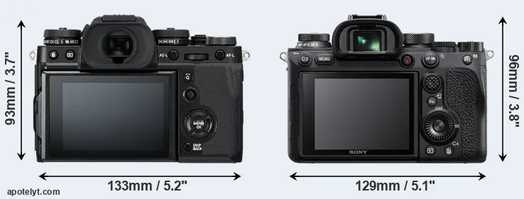 Comparison X-T3 or A9 II rear