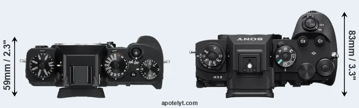 Compare X-T3 versus A9 III top