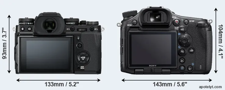 Comparison X-T3 or A99 II rear