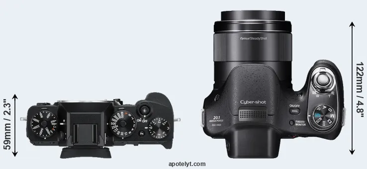 Compare X-T3 versus H400 top
