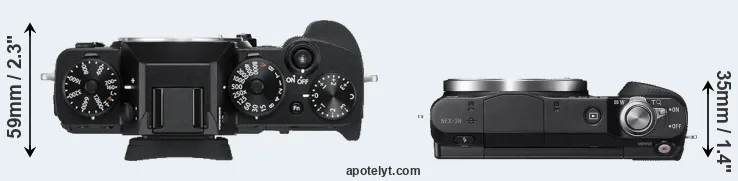 Compare X-T3 versus NEX-3N top