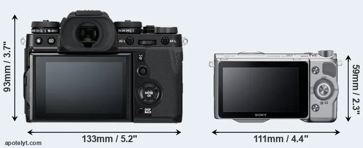 Comparison X-T3 or NEX-5T rear
