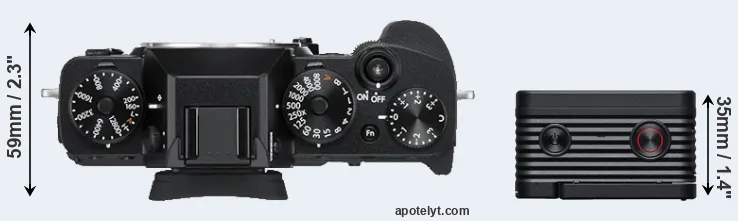 Compare X-T3 versus RX0 II top