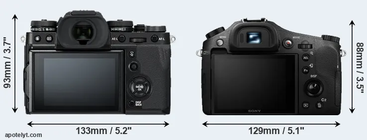 Comparison X-T3 or RX10 II rear