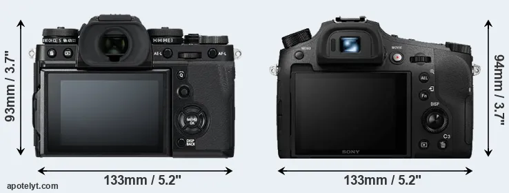 Comparison X-T3 or RX10 IV rear