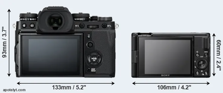 Comparison X-T3 or ZV-1F rear