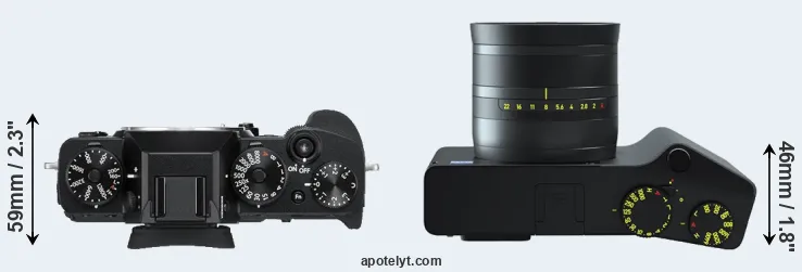 Compare X-T3 versus ZX1 top