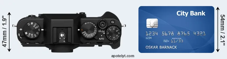 X-T30 II versus credit card top view