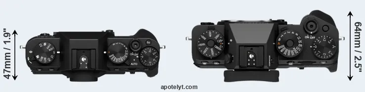 Compare X-T30 II versus X-T5 top
