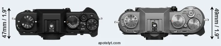 Compare X-T30 II versus X-T50 top