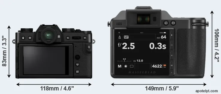 Comparison X-T30 II or X2D 100C rear