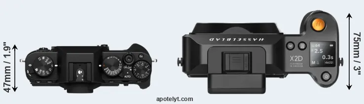 Compare X-T30 II versus X2D 100C top