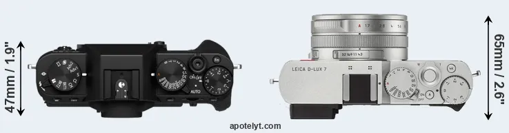 Compare X-T30 II versus D-LUX 7 top
