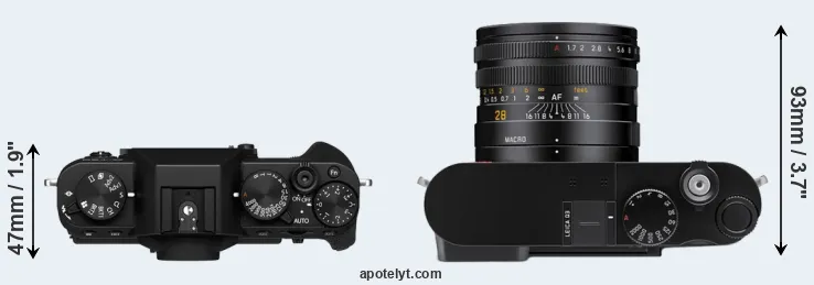 Compare X-T30 II versus Q3 top