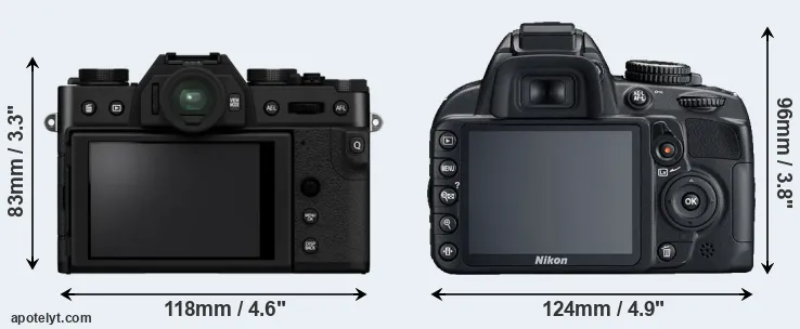Comparison X-T30 II or D3100 rear