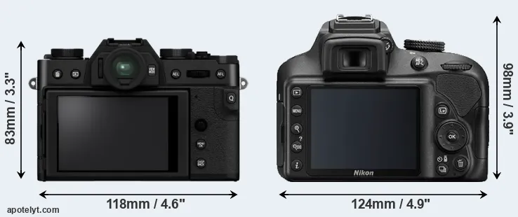 Comparison X-T30 II or D3400 rear