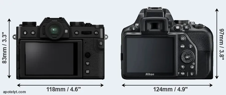 Comparison X-T30 II or D3500 rear