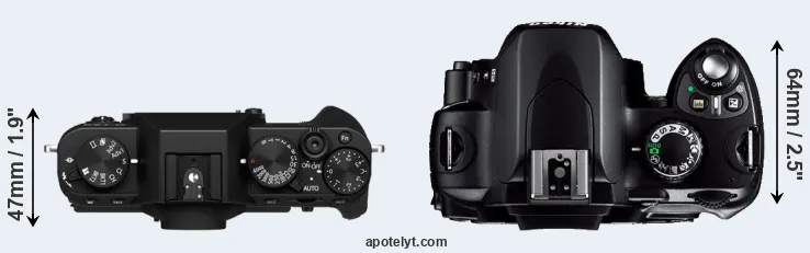 Compare X-T30 II versus D40 top