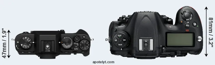 Compare X-T30 II versus D500 top